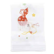 画像をギャラリービューアに読み込む, Imabari Towel Face Towel Hagoromo Gauze Flower Gourd Blue 33?~ 95 cm
