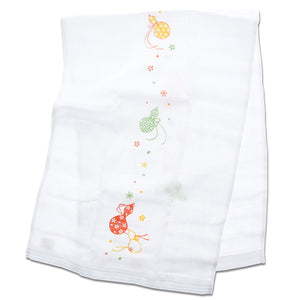 Imabari Towel Face Towel Hagoromo Gauze Flower Gourd Blue 33?~ 95 cm