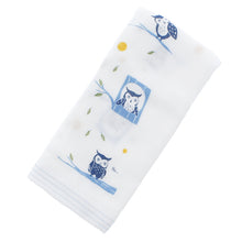 画像をギャラリービューアに読み込む, Imabari Towel Face Towel Hagoromo Gauze Owl Night Owl Blue 33 x 95 cm

