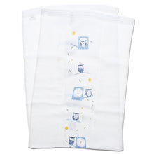 Cargar imagen en el visor de la galería, Imabari Towel Face Towel Hagoromo Gauze Owl Night Owl Blue 33 x 95 cm
