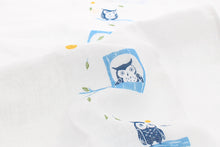 Cargar imagen en el visor de la galería, Imabari Towel Face Towel Hagoromo Gauze Owl Night Owl Blue 33 x 95 cm
