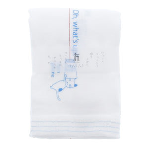 Imabari Towel Face Towel Hagoromo Gauze Yarn Phone Blue 33 x 95 cm