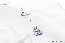 Cargar imagen en el visor de la galería, Imabari Towel Handkerchief Hagoromo Gauze Wet Hand Towel Nyanko Blue 33 x 38 cm
