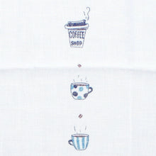 Cargar imagen en el visor de la galería, Imabari Towel Handkerchief Hagoromo Gauze Wet Hand Towel Cafe Time Blue 33 x 38 cm
