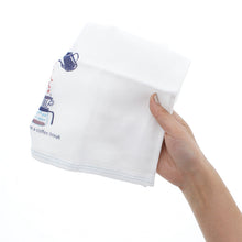 Laden Sie das Bild in den Galerie-Viewer, Imabari Towel Handkerchief Hagoromo Gauze Wet Hand Towel Cafe Time Blue 33 x 38 cm
