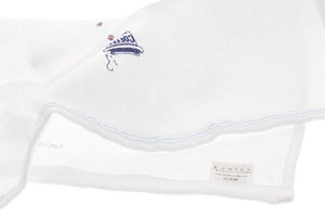 Imabari Towel Handkerchief Hagoromo Gauze Wet Hand Towel Cafe Time Blue 33 x 38 cm