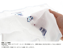 画像をギャラリービューアに読み込む, Imabari Towel Handkerchief Hagoromo Gauze Wet Hand Towel Cafe Time Blue 33 x 38 cm
