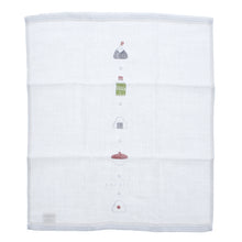 Cargar imagen en el visor de la galería, Imabari Towel Handkerchief Hagoromo Gauze Wet Hand Towel Riceball Blue 33 x 38 cm
