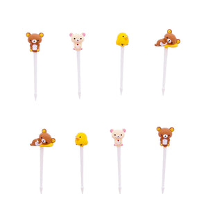 TORUNE RILAKKUMA Smiling Lunchbox Deco Toothpicks 8Pc Pack