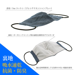 Denim Mask SETTO Linen Chambray- Approx. 14?~23cm BMASK003 [Direct from Japan]