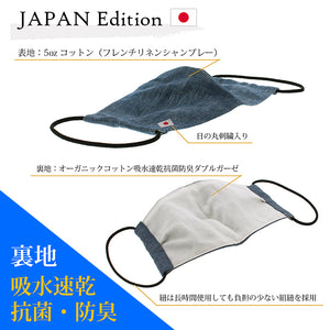 Denim Mask SETTO JAPAN Edition Linen Chambray- Approx. 14?~23cm*Denim Mask [Direct from Japan]