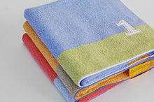 Load image into Gallery viewer, ?yIMABARI Towel?z mama&amp;me NUMBER-COLOR Kids Bath Towel (Length 50?~ Width 100cm) Light Blue (NO.1)
