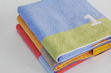 将图片加载到图库查看器，?yIMABARI Towel?z mama&amp;me NUMBER-COLOR Kids Bath Towel (Length 50?~ Width 100cm) Light Blue (NO.1)
