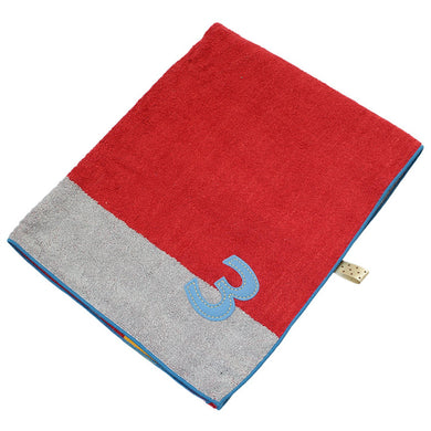 ?yIMABARI Towel?z mama&me NUMBER-COLOR Kids Bath Towel (Length 50?~ Width 100cm) Red (NO.3)