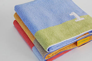 ?yIMABARI Towel?z mama&me NUMBER-COLOR Kids Bath Towel (Length 50?~ Width 100cm) Turquoise  (NO.7)