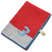 Load image into Gallery viewer, ?yIMABARI Towel?z mama&amp;me NUMBER-COLOR Kids Face Towel  (Length 28?~ Width 65cm) Red (NO.3)
