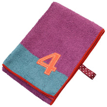 Muat gambar ke penampil Galeri, IMABARI Towel mama&amp;me NUMBER-COLOR Kids Face Towel (Length 28 x Width 65cm) Violet (NO.4)
