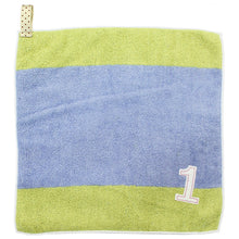 Cargar imagen en el visor de la galería, ?yIMABARI Towel?z mama&amp;me NUMBER-COLOR Kids Hand Towel (Length 28?~ Width 29cm) Light Blue (NO.1)
