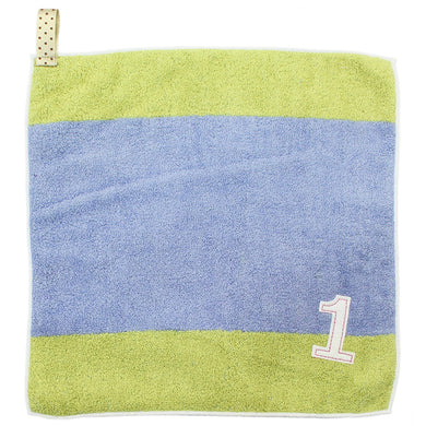?yIMABARI Towel?z mama&me NUMBER-COLOR Kids Hand Towel (Length 28?~ Width 29cm) Light Blue (NO.1)