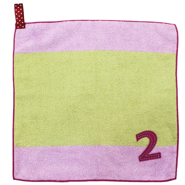 ?yIMABARI Towel?z mama&me NUMBER-COLOR Kids Hand Towel (Length 28?~ Width 29cm) Light Green (NO.2)