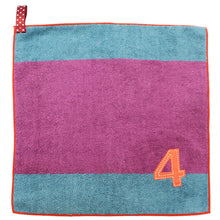 Load image into Gallery viewer, ?yIMABARI Towel?z mama&amp;me NUMBER-COLOR Kids Hand Towel (Length 28?~ Width 29cm) Violet (NO.4)
