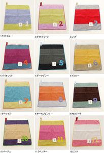 ?yIMABARI Towel?z mama&me NUMBER-COLOR Kids Hand Towel (Length 28?~ Width 29cm) Turquoise  (NO.7)