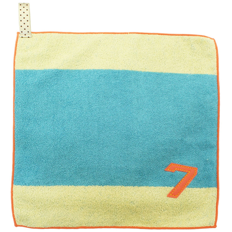 ?yIMABARI Towel?z mama&me NUMBER-COLOR Kids Hand Towel (Length 28?~ Width 29cm) Turquoise  (NO.7)