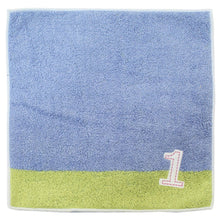 Cargar imagen en el visor de la galería, IMABARI Towel mama&amp;me NUMBER-COLOR Kids Handkerchief (Length 20 x Width 20cm) Light Blue (NO.1)
