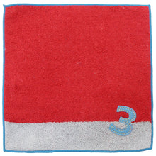 Laden Sie das Bild in den Galerie-Viewer, IMABARI Towel mama&amp;me NUMBER-COLOR Kids Handkerchief (Length 20 x Width 20cm) Red (NO.3)
