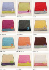 IMABARI Towel mama&me NUMBER-COLOR Kids Handkerchief (Length 20 x Width 20cm) Red (NO.3)