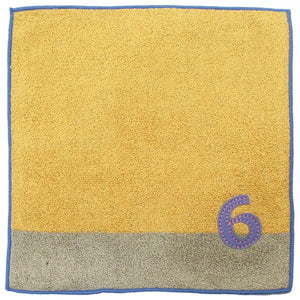 IMABARI Towel mama&me NUMBER-COLOR Kids Handkerchief (Length 20 x Width 20cm) Yellow (NO.6)