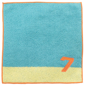 ?yIMABARI Towel?z mama&me NUMBER-COLOR Kids Handkerchief (Length 20?~ Width 20cm) Turquoise  (NO.7)