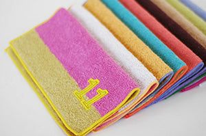 ?yIMABARI Towel?z mama&me NUMBER-COLOR Kids Handkerchief (Length 20?~ Width 20cm) Salmon Pink (NO.8)