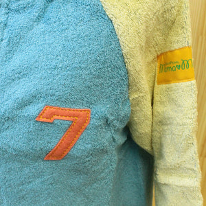 ?yIMABARI Towel?z mama&me NUMBER-COLOR Kids Bathrobe M (Size: Length Approx. 60?~ Width 42cm) Turquoise  (NO.7)