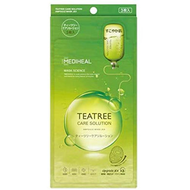 MEDIHEAL Tea Tree Care Solutions Ampoule Mask JEX 3 Sheets COSME No.1 Japan Moisture Soothing Beauty Facial