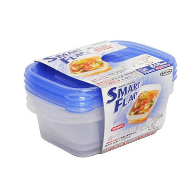 IWASAKI INDUSTRY Smart Flap Container AG+ Rectangular M 3P A-041 LB Blue
