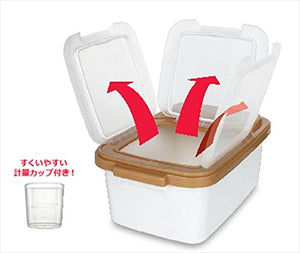Iwasaki Industry  Rice Container Storage Bin for Drawer 5kg With Airtight Seal B-2895PA