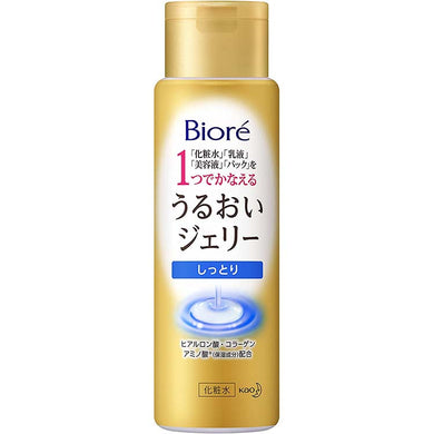 Biore Moist Jelly Everyday Moist Main Item 180ml, Japan Skin Care Lotion, After washing your face, skin care is complete.  A moisturizing jelly that can be used as a "toner", "milky lotion", "beauty essence", and "mask pack". For moisturized skin that has been packed daily.  Penetrative & mask pack formula. When the sensation changes suddenly, the pack is completed. 