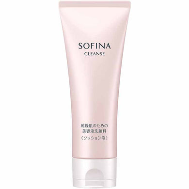 Kao Sofina Cleanse Essence Face Wash Cushion Foam 120g for Dry Skin