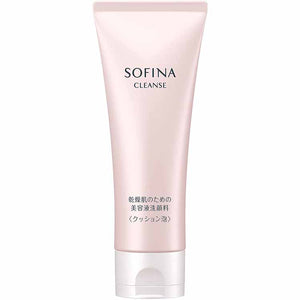 Kao Sofina Cleanse Essence Face Wash Cushion Foam 120g for Dry Skin
