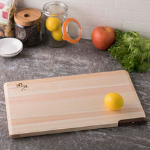 Load image into Gallery viewer, KAI Sekimagoroku Kitchen Knife Hinoki Cypress Wood Cutting Board with Stand Ｌ 390×240 
