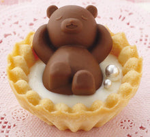 将图片加载到图库查看器，Baking Accessory Tart Tartlet Decoration Chocolate Silicon Mould Type Bathing Cute Bear 3D Design Cake Figurine
