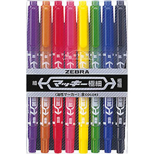 Zebra Oil-based Pen Mackee Marker Extra Fine  8-color 