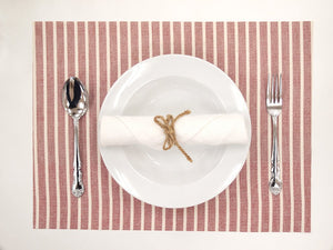 [Made in Japan]  DECOOR Interior Cloth Table Runner Natural Stripe Red
