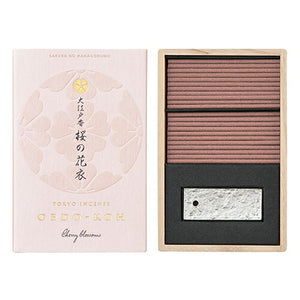 Oedo-Koh Incense & Mini Ceramic Holder - Cherry Blossom 60 Sticks