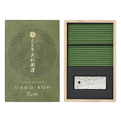Oedo-Koh Incense & Mini Ceramic Holder - Pine Tree 60 Sticks