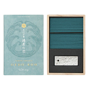 Oedo-Koh Incense & Mini Ceramic Holder - Water Drop 60 Sticks