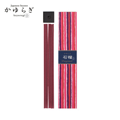 Kayuragi Incense & Mini Ceramic Holder - Pomegranate 40 Sticks