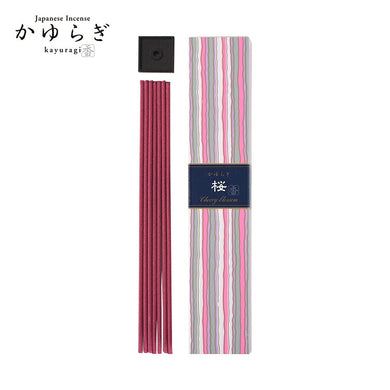 Kayuragi Incense & Mini Ceramic Holder - Cherry Blossom 40 Sticks