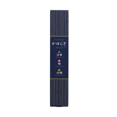 Kayuragi Incense & Mini Ceramic Holder Mixed Set - Aloeswood, Cherry Blossom, Sandalwood 45 Sticks